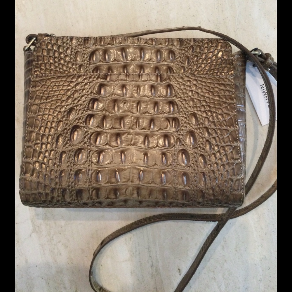 Brahmin Carrie Crossbody Croc Embossed Leather Bag - Picture 12 of 16